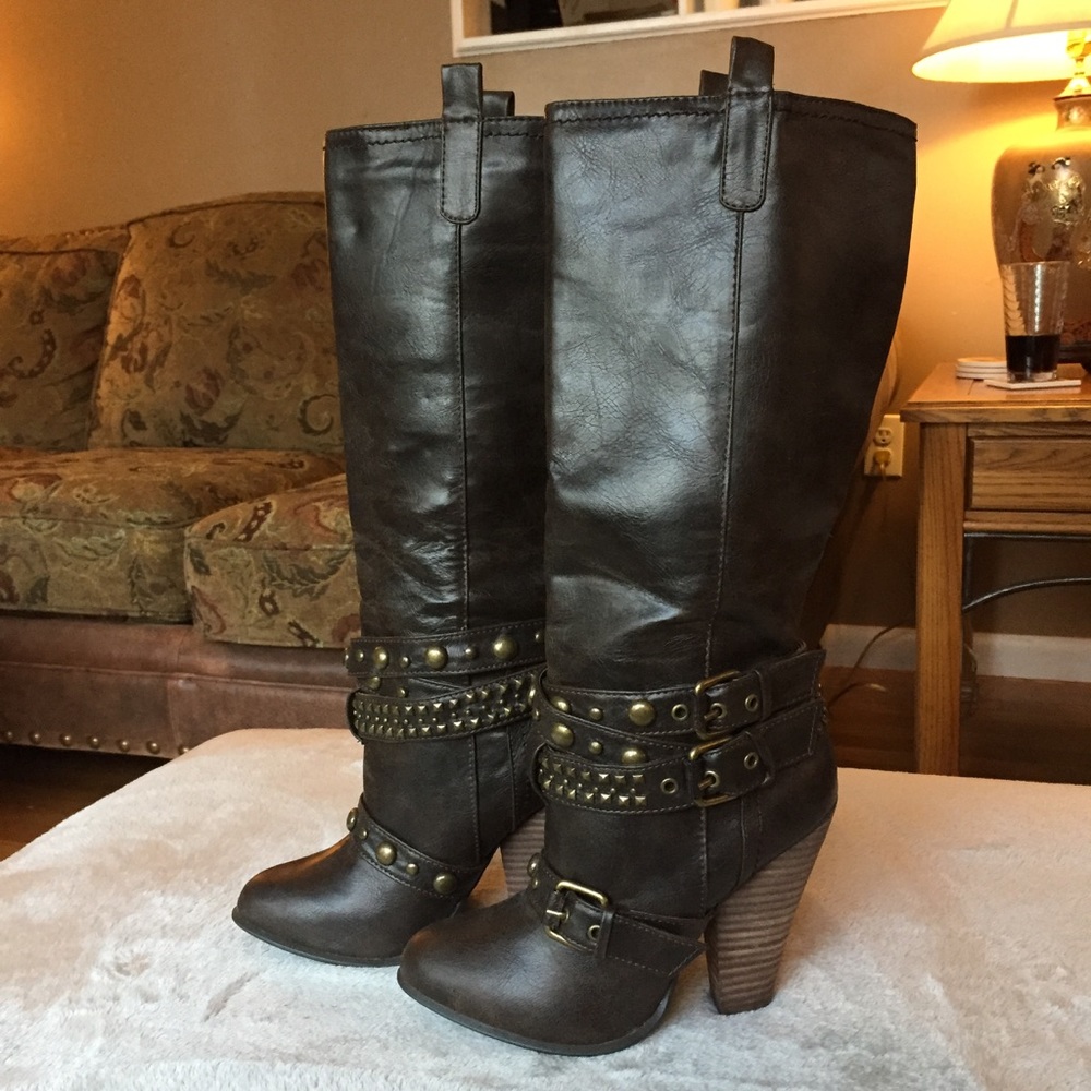 Dark Brown High Heel Boots
